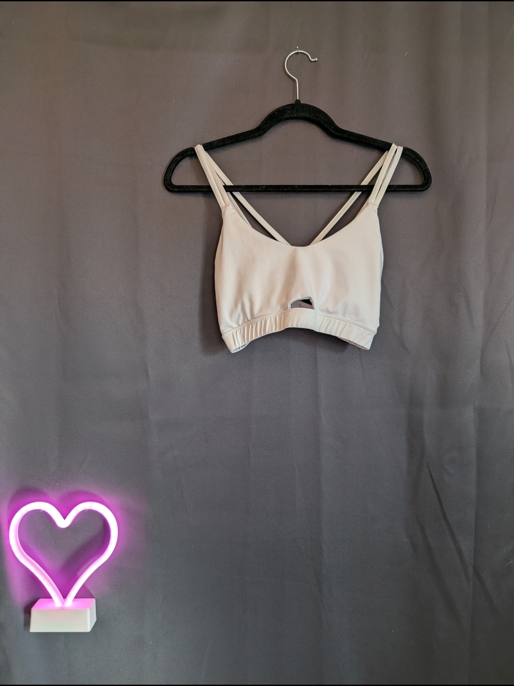 SHEIN White Double-Strap Sports Bralette Racerback Gym Workout